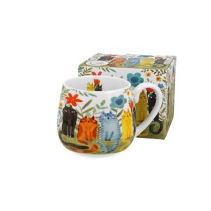 D.G.43952 Porcelánbögre 430ml, dobozban, Garden Felines