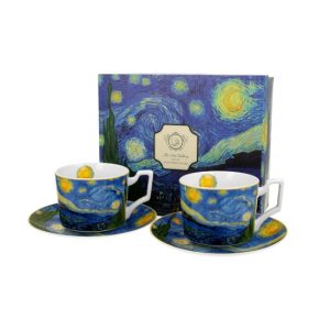 D.G.44232 Porceláncsésze+alj,250ml,2 személyes,dobozban, Van Gogh:Csillagos éj