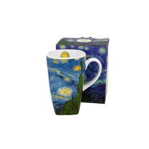 D.G.44249 Porcelánbögre szögletes, 630ml, dobozban, Van Gogh:Csillagos éj