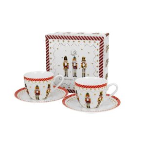 D.G.51292 Porceláncsésze+alj, 90ml, 2 személyes, dobozban, Christmas Nutcracker