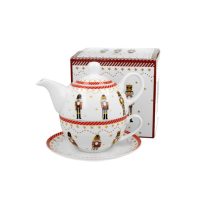   D.G.51315 Porcelán egyszemélyes tázós szett 300ml, dobozban, Christmas Nutcracker