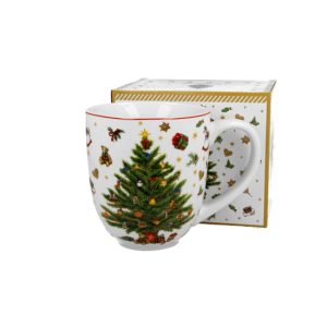 D.G.51377 Porcelánbögre 1000ml, dobozban, Christmas Tree