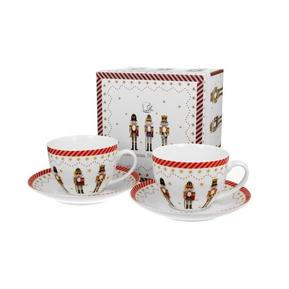 D.G.51308 Porceláncsésze+alj, 270ml, 2 személyes, dobozban, Christmas Nutcracker