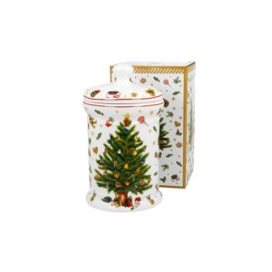 D.G.51469 Porcelán keksztároló 11x19cm, 800ml, dobozban, Christmas Tree