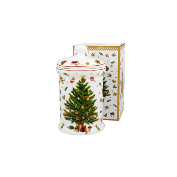 D.G.51469 Porcelán keksztároló 11x19cm, 800ml, dobozban, Christmas Tree