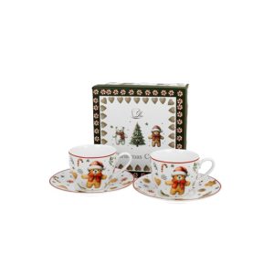 D.G.51056 Porceláncsésze+alj, 90ml, 2 személyes, dobozban, Christmas Cuties