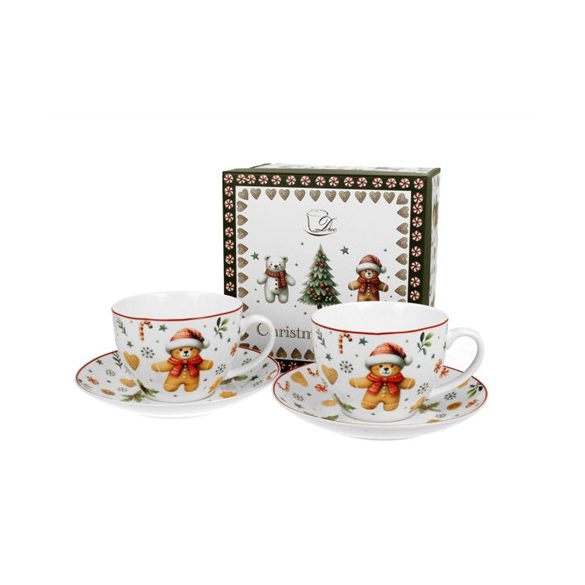 D.G.51063 Porceláncsésze+alj, 270ml, 2 személyes, dobozban, Christmas Cuties