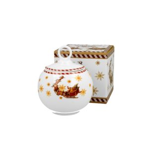 D.G.52329 Porcelán keksztároló 12cm, 700ml, dobozban, Santa on Sleigh