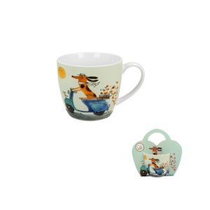 D.G.53838 Porcelánbögre 460ml, díszcsomagolásban, Dog on a scooter