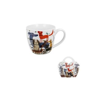 D.G.53913 Porcelánbögre 460ml, díszcsomagolásban, Dog walk