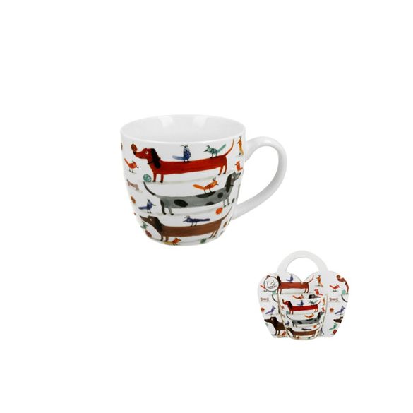D.G.53951 Porcelánbögre 460ml, díszcsomagolásban, Long Dogs