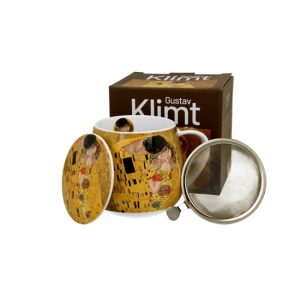 D.G.56891 Porcelánbögre tetővel,fémszűrővel 430ml,dobozban Klimt: The Kiss