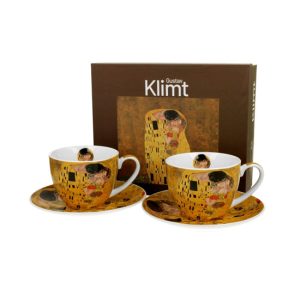 D.G.56914 Porceláncsésze+alj, 270ml, 2 személyes, dobozban, Klimt: The Kiss