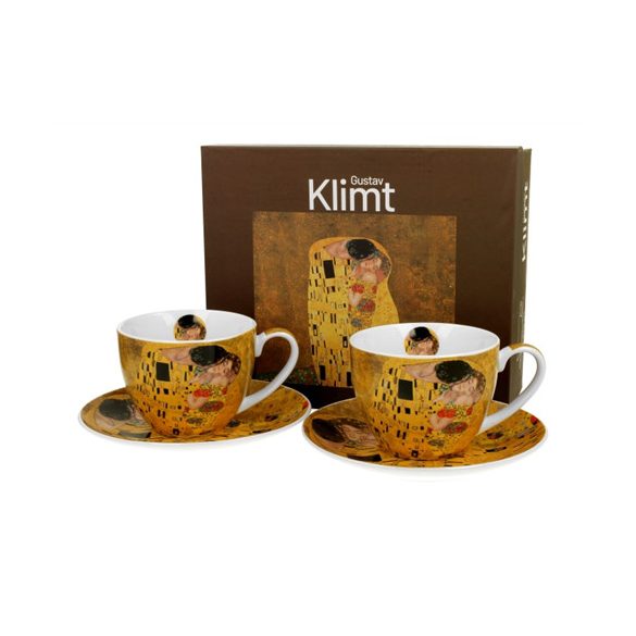 D.G.56914 Porceláncsésze+alj, 270ml, 2 személyes, dobozban, Klimt: The Kiss
