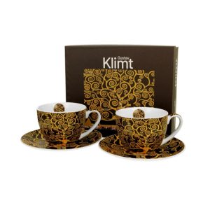 D.G.57157 Porceláncsésze+alj, 270ml, 2 személyes, dobozban, Klimt: Életfa