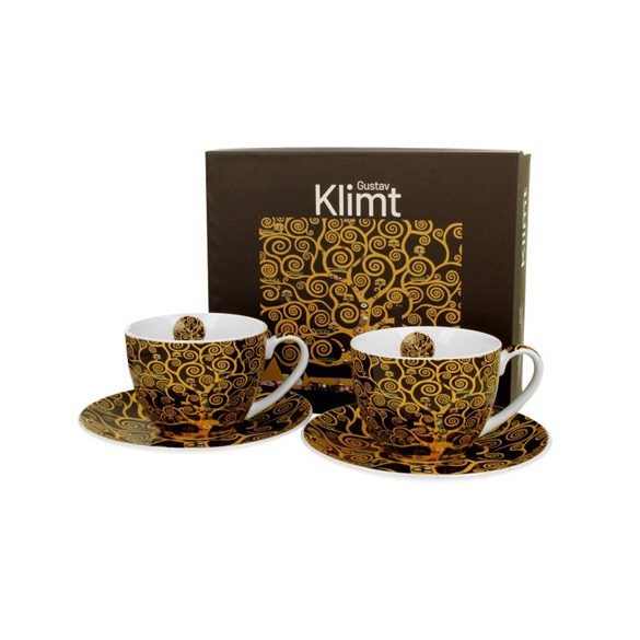 D.G.57157 Porceláncsésze+alj, 270ml, 2 személyes, dobozban, Klimt: Életfa