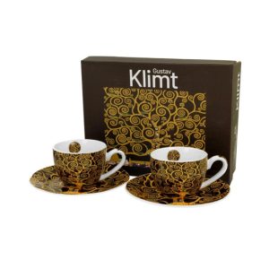 D.G.57164 Porceláncsésze+alj, 110ml, 2 személyes, dobozban, Klimt: Életfa