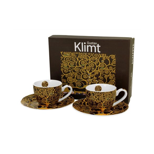 D.G.57164 Porceláncsésze+alj, 110ml, 2 személyes, dobozban, Klimt: Életfa