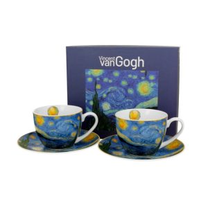 D.G.57478 Porceláncsésze+alj, 270ml, 2 személyes, dobozban, Van Gogh: Csillagos Éj