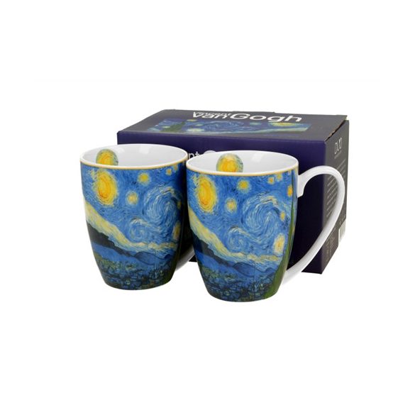D.G.57539 Porcelánbögre 2db-os szett, 360ml, dobozban, Vah Gogh:Csillagos éj