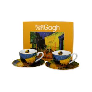 D.G.59366 Porceláncsésze+alj, 110ml, 2 személyes, dobozban, Van Gogh: Kávéház éjjel
