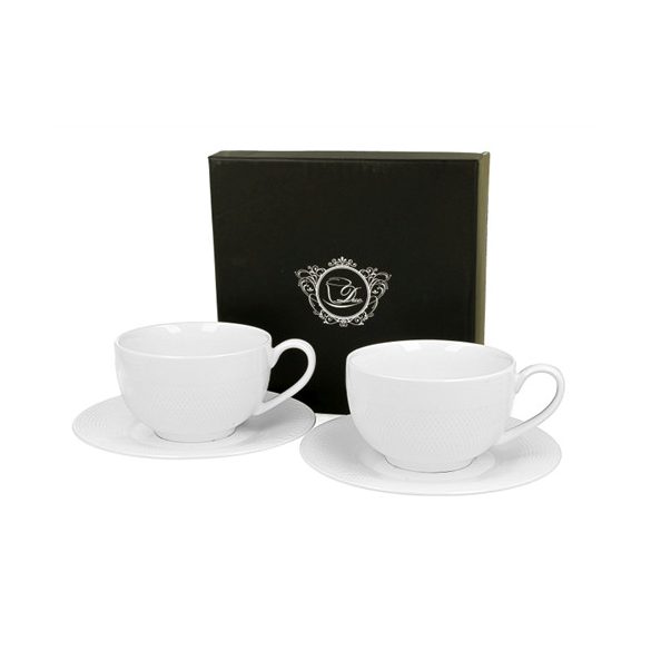 D.G.50394 Porceláncsésze+alj, 250ml, 2 személyes, dobozban, Diamond