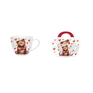 D.G.61963 Porcelánbögre 460ml, díszcsomagolásban, Teddy Bear with a Heart