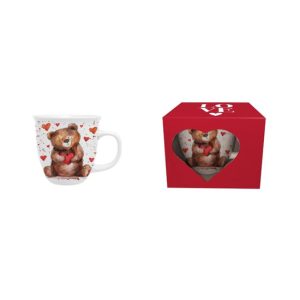 D.G.61987 Porcelánbögre 650ml, dobozban, Teddy Bear with a Heart