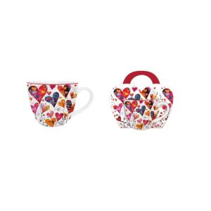 D.G.62045 Porcelánbögre 460ml, díszcsomagolásban, Colorful Hearts 1