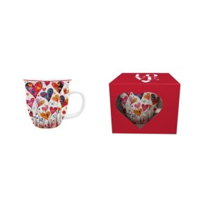 D.G.62069 Porcelánbögre 650ml, dobozban, Colorful Hearts 1