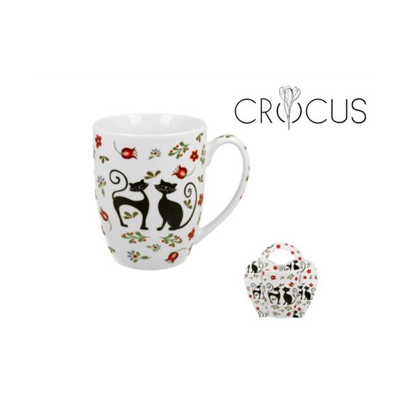 D.G.64285 Porcelánbögre 350ml, díszcsomagolásban, Ethno Cats