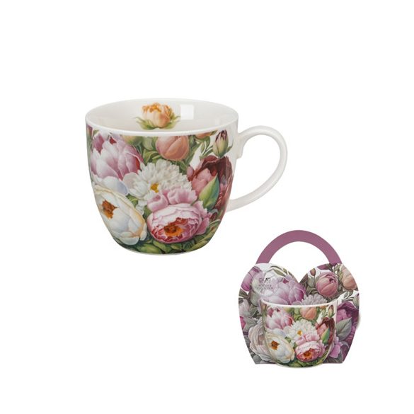 D.G.69860 Porcelánbögre 460ml, díszcsomagolásban, Peonies
