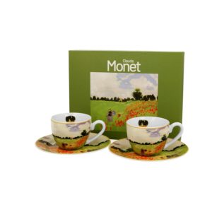 D.G.60287 Porceláncsésze+alj,110ml dobozban, 2 személyes,  Monet: Pipacsmező