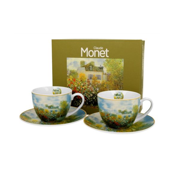 D.G.60393 Porceláncsésze+alj, 270ml, 2 személyes, dobozban, Monet:Kert Argenteuilban