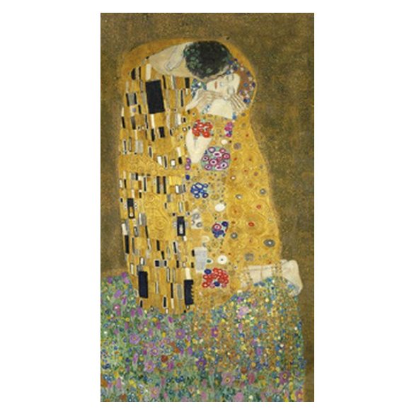 CZW.jt11N-KL02 Jegyzettömb 85x153mm,metál,144 vonalas oldal, KLIMT: The Kiss