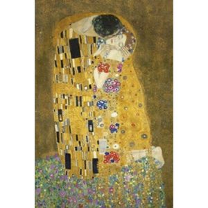 CZW.jt41N-S-KL02 Jegyzettömb 110x165mm, 144 vonalas oldal,Klimt: The Kiss