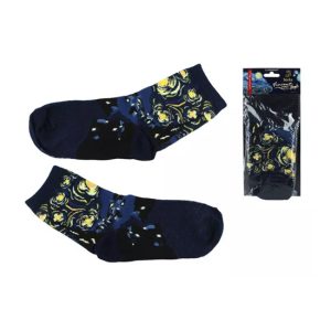 H.C.021-0004 Zokni uni méret, pamut, Van Gogh: Csillagos éj a Rhone felett