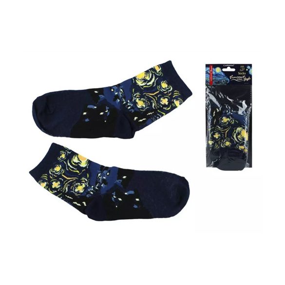 H.C.021-0004 Zokni uni méret, pamut, Van Gogh: Csillagos éj a Rhone felett