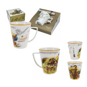 H.C.840-7305 Porcelánbögre 400ml, dobozban,Vivaldi:Négy évszak-nyár