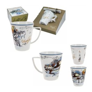 H.C.840-7307 Porcelánbögre 400ml,dobozban,Vivaldi:Négy évszak-tél