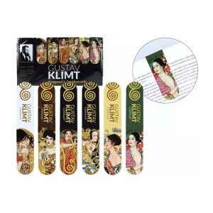H.C.013-4184 Mágneses könyvjelző 20x54mm, papír, Klimt:vegyes, 6 db-os