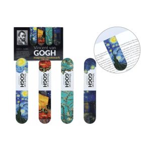 H.C.013-4185 Mágneses könyvjelző 20x54mm, papír, Van Gogh:vegyes, 4 db-os