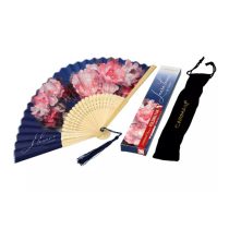   H.C.846-1054 Legyező 20cm, Laura Lozano: Lady's Floral, rózsaszín