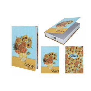 H.C.195-9080 Karton könyvdoboz 27x17x4,5cm,Van Gogh: Napraforgók