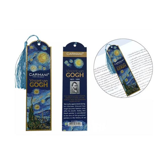 H.C.013-5000 Papír könyvjelző 5x18cm, Van Gogh: Csillagos éj