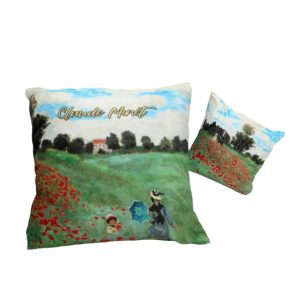 H.C.023-8587 Párna 50x50cm,polyester, Monet:Pipacsmező