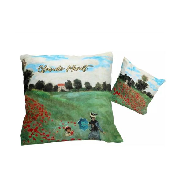 H.C.023-8587 Párna 50x50cm,polyester, Monet:Pipacsmező