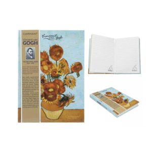 H.C.021-5055 Vonalas notesz kemény fedeles, 13,2x18,3, 80 oldalas, Van Gogh:Napraforgók