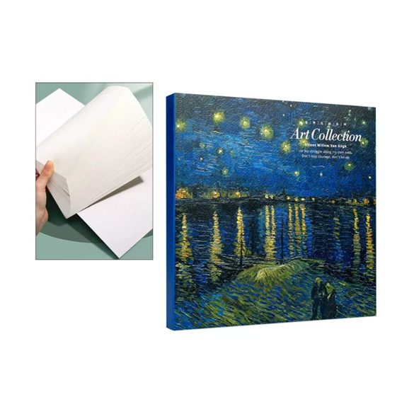 H.C.021-5021 Rajzfüzet 20x20cm, 80 lap,Van Gogh: Csillagos éj a Rhone folyó felett