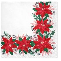   P.W.SDL017200 Lovely Poinsettia papírszalvéta 33x33cm,20db-os